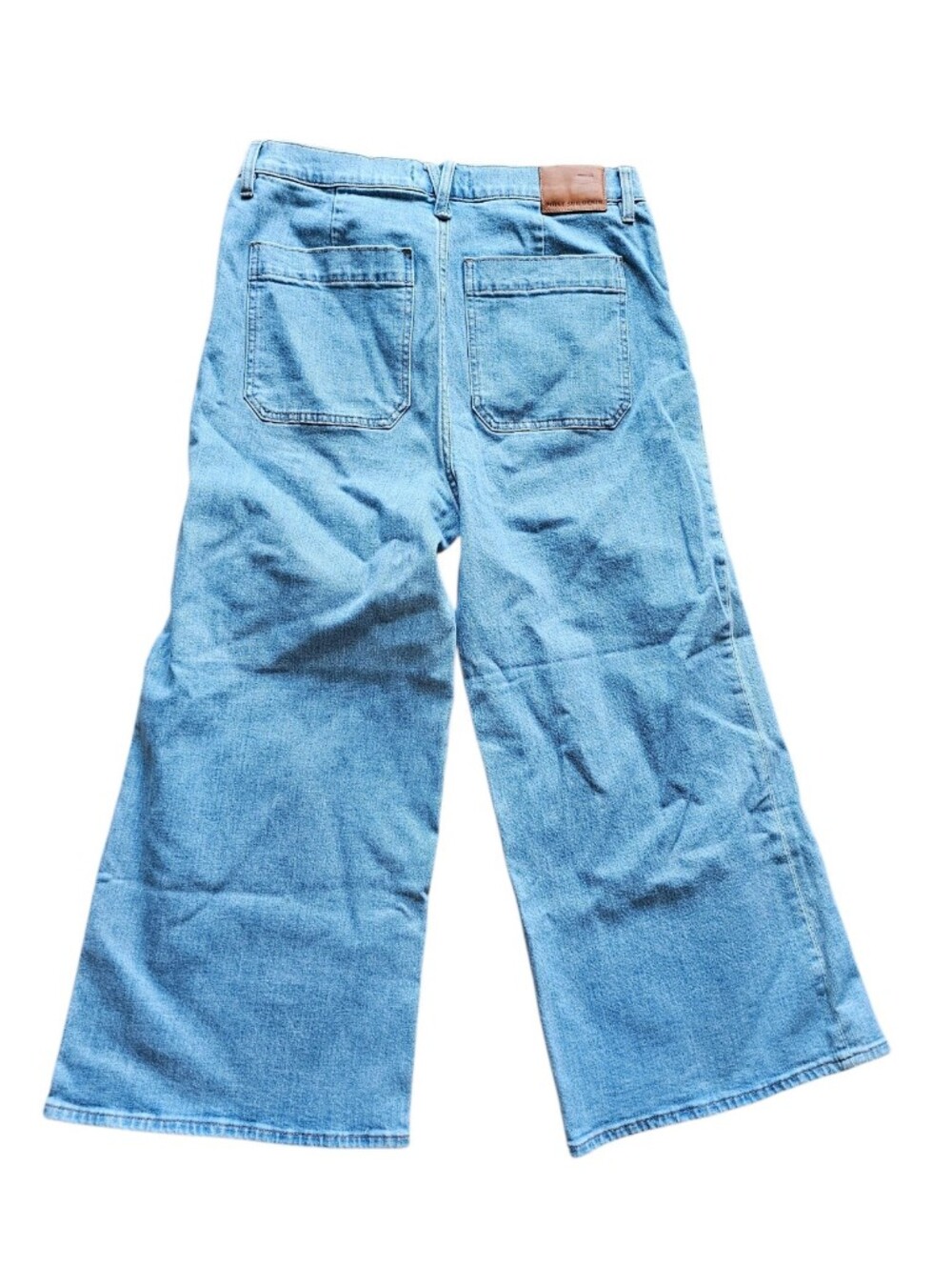 Pont Sur J. CREW Denim Stretch Wide Leg Crop Light Blue Women's Jeans - Picture 3 of 6